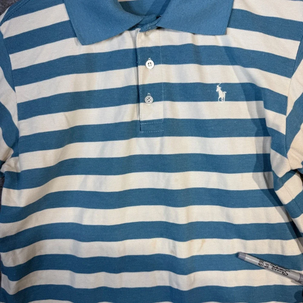 Polo Ralph Lauren Striped Short Sleeve Polo‎ Shirt Blue White XL